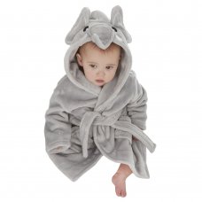 18C632: Baby Novelty Elephant Dressing Gown (0-6 Months)